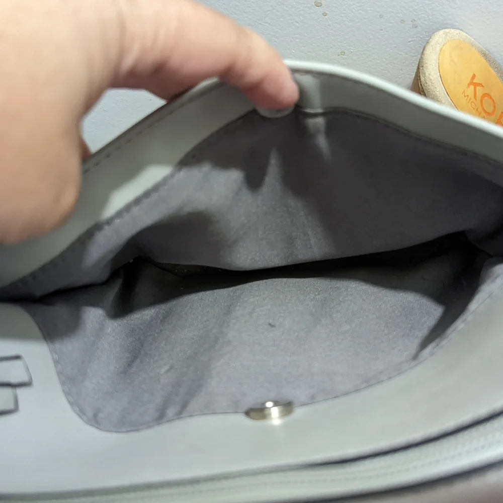 Franco Sarto Gray Handbag Purse cutout Eyelet Light - Picture 5 of 7